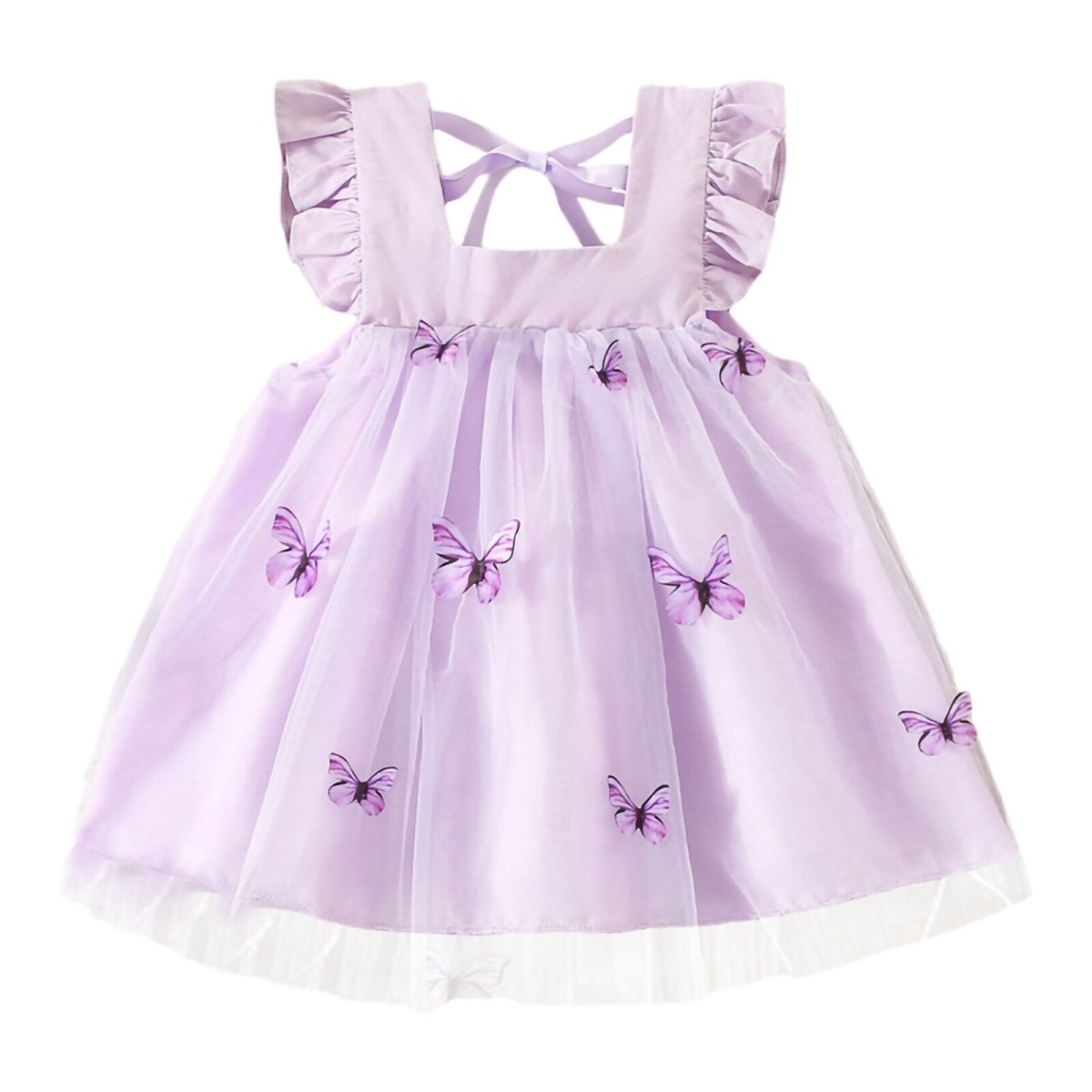 Vestido Babado Tule Borboletinhas | 6-24 Meses - Ama Mamma