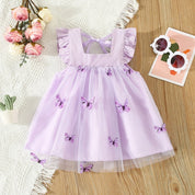 Vestido Babado Tule Borboletinhas | 6-24 Meses - Ama Mamma