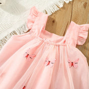 Vestido Babado Tule Borboletinhas | 6-24 Meses - Ama Mamma