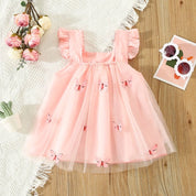 Vestido Babado Tule Borboletinhas | 6-24 Meses - Ama Mamma