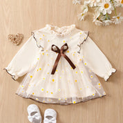 Vestido Infantil Feminino Margarida Laço | 9 Meses - 6 Anos - Ama Mamma