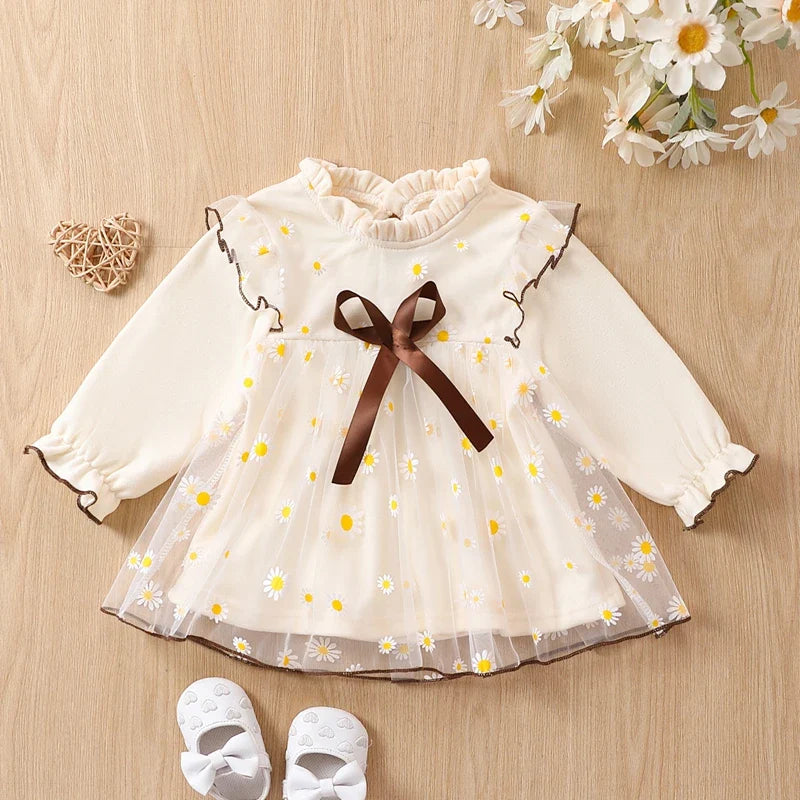 Vestido Infantil Feminino Margarida Laço | 9 Meses - 6 Anos - Ama Mamma