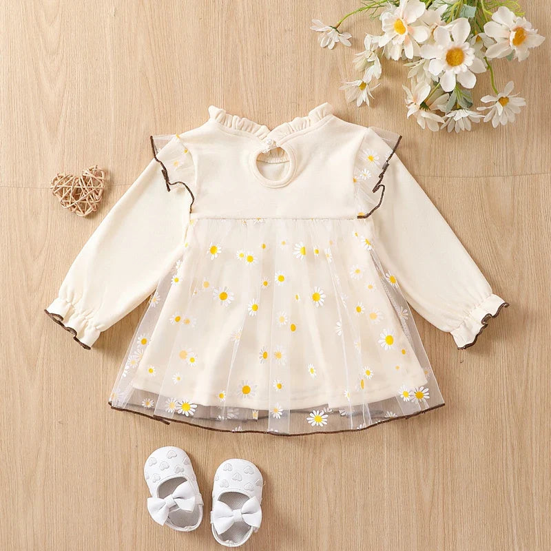 Vestido Infantil Feminino Margarida Laço | 9 Meses - 6 Anos - Ama Mamma