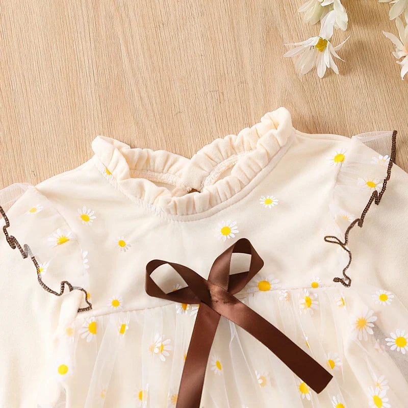 Vestido Infantil Feminino Margarida Laço | 9 Meses - 6 Anos - Ama Mamma