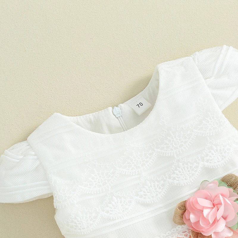 Vestido Infantil Feminino Rosas | 0-24 Meses - Ama Mamma