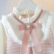 Vestido Infantil Feminino Laço Manga Comprida - Ama Mamma