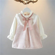 Vestido Infantil Feminino Laço Manga Comprida - Ama Mamma