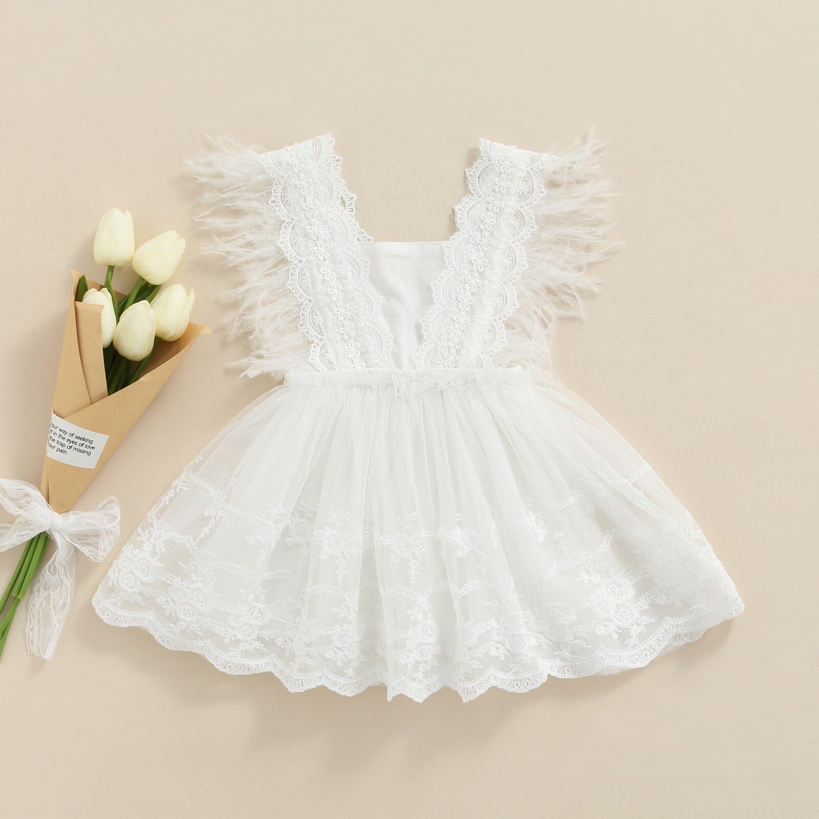 Vestido Infantil Plumas - Ama Mamma