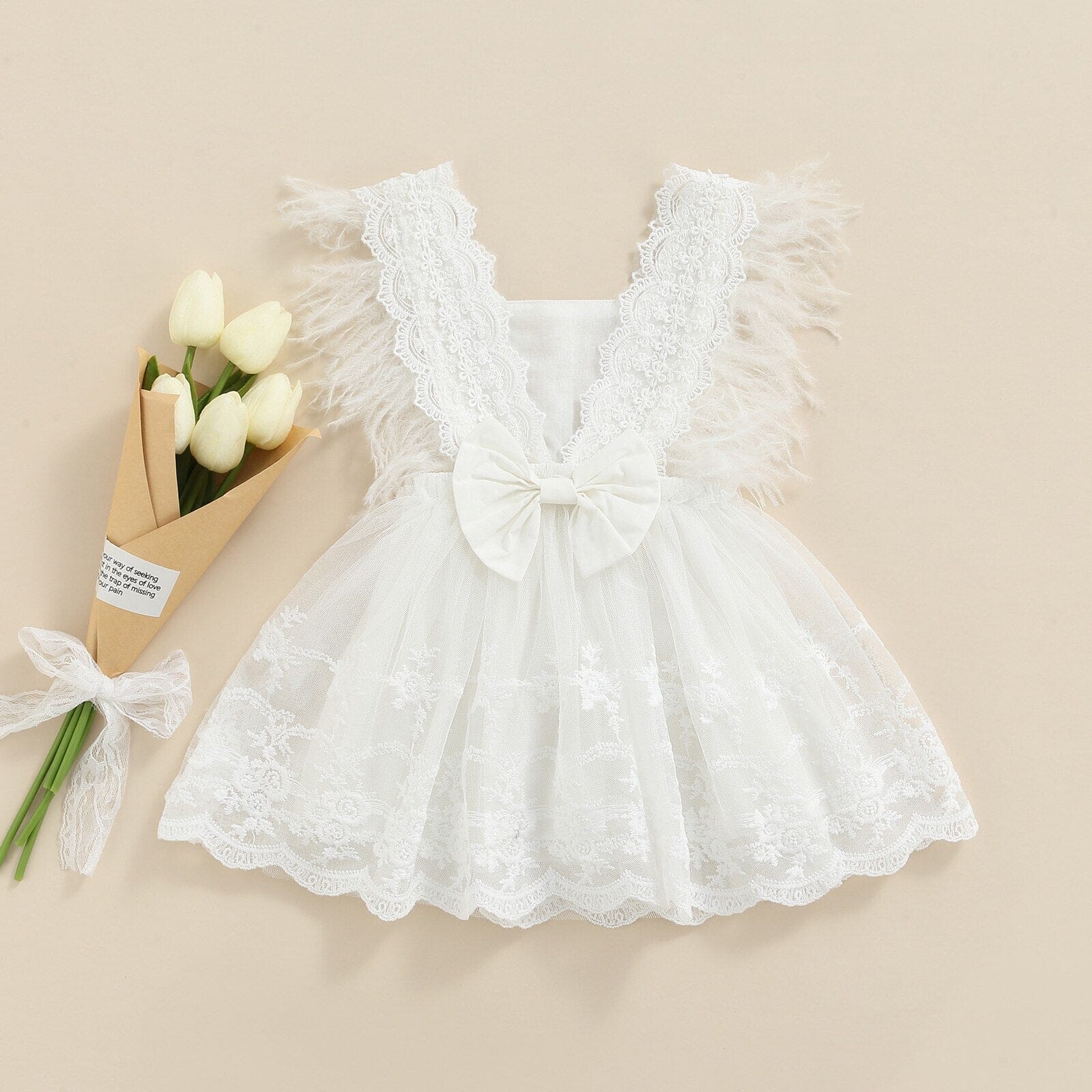Vestido Infantil Plumas - Ama Mamma