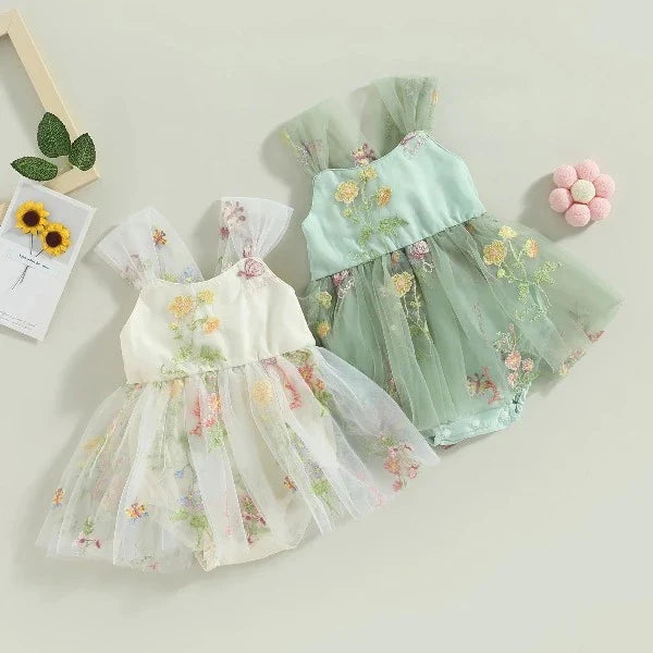 Vestido Tule Flores - Ama Mamma