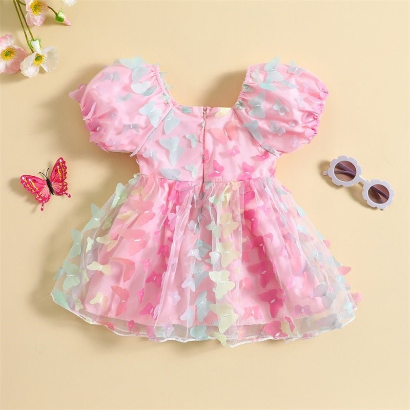 Vestido Tule Borboletinhas Manga | 6-4 Anos - Ama Mamma