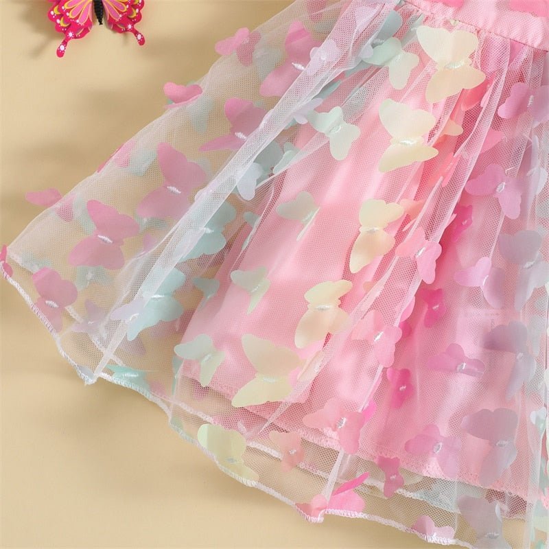 Vestido Tule Borboletinhas Manga | 6-4 Anos - Ama Mamma