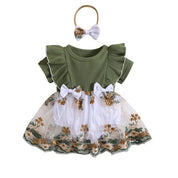 Vestido Tule Bordado Laço | 0-24 Meses - Ama Mamma