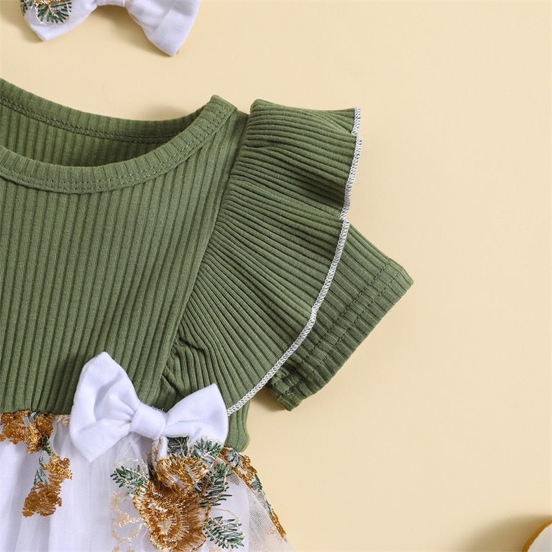 Vestido Tule Bordado Laço | 0-24 Meses - Ama Mamma