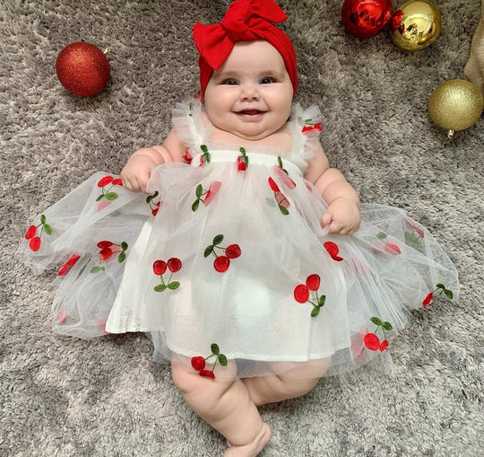 Vestido Tule Cerejinha - Ama Mamma