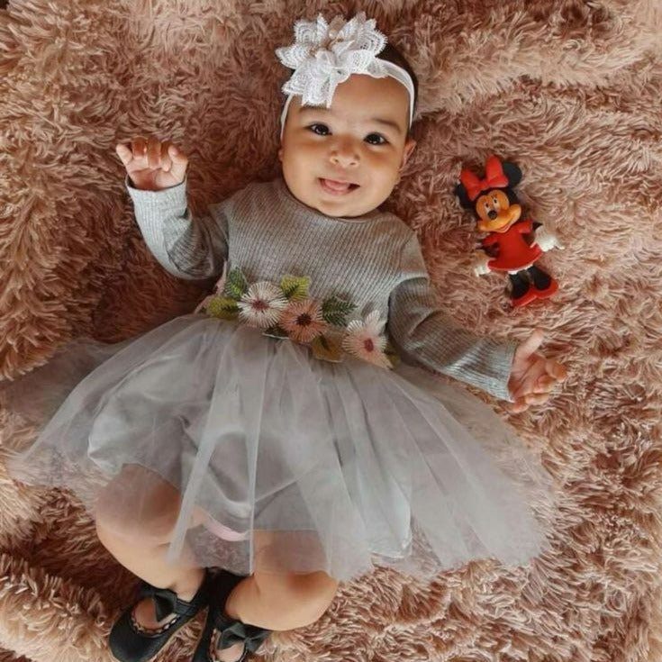Vestido Tule Floral | 0-24 Meses - Ama Mamma