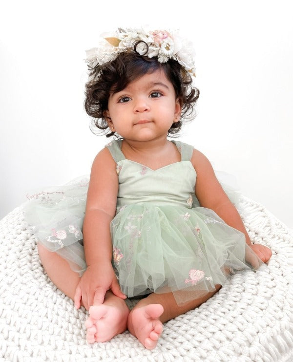 Vestido Tule Flores - Ama Mamma