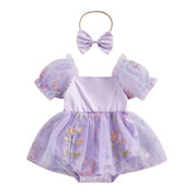 Vestido Tule Flores Manga | 0-24 Meses - Ama Mamma