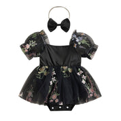 Vestido Tule Flores Manga | 0-24 Meses - Ama Mamma