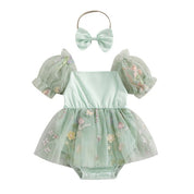 Vestido Tule Flores Manga | 0-24 Meses - Ama Mamma