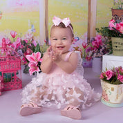 Vestido Tule Franzido Borboleta | 0-24 Meses - Ama Mamma