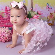 Vestido Tule Franzido Borboleta | 0-24 Meses - Ama Mamma
