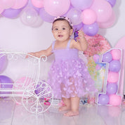 Vestido Tule Franzido Borboleta | 0-24 Meses - Ama Mamma