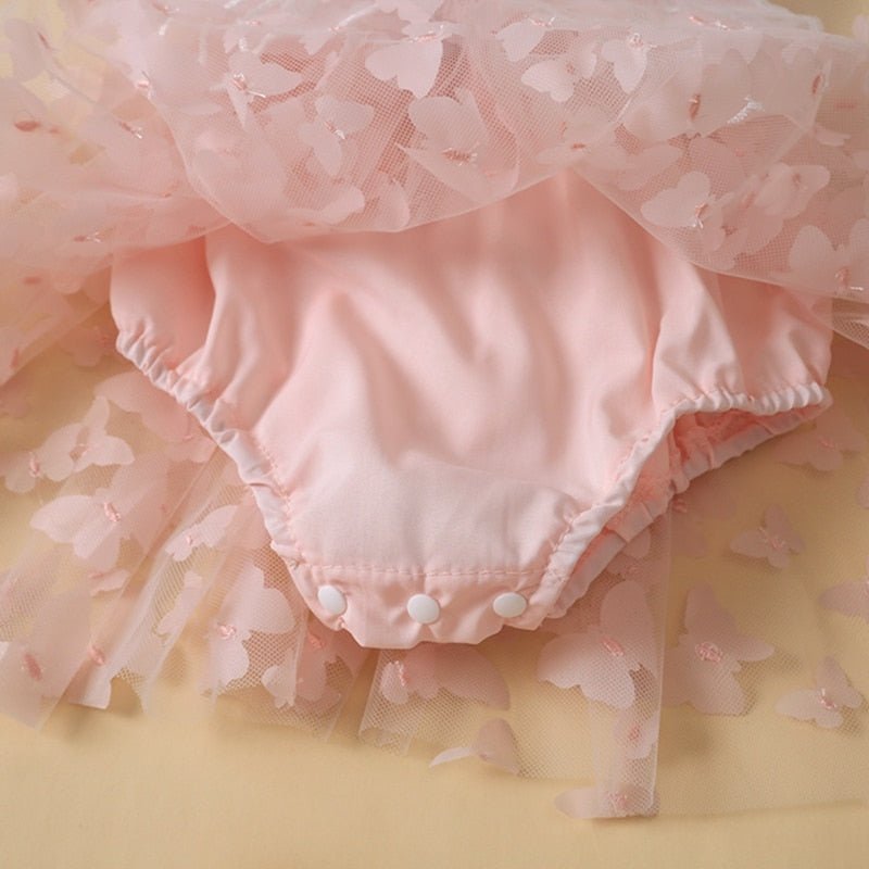 Vestido Tule Franzido Borboleta | 0-24 Meses - Ama Mamma