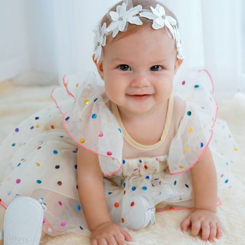 Vestido Tule Poá Colorido | 6m-3 Anos - Ama Mamma