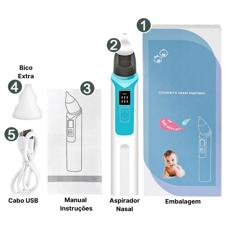 Aspirador Nasal Elétrico Infantil - Recarregável - 6 Velocidades - Ama Mamma