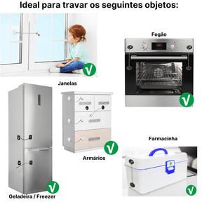 Trava de Segurança para Bebês Cabo de Aço com Chaves - Ama Mamma - Ama Mamma